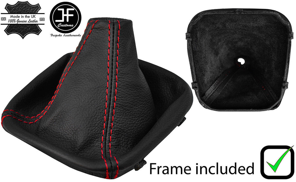 RED STITCH LEATHER GEAR GAITER+PLASTIC FRAME FOR MERCEDES C CLASS W203 00-07