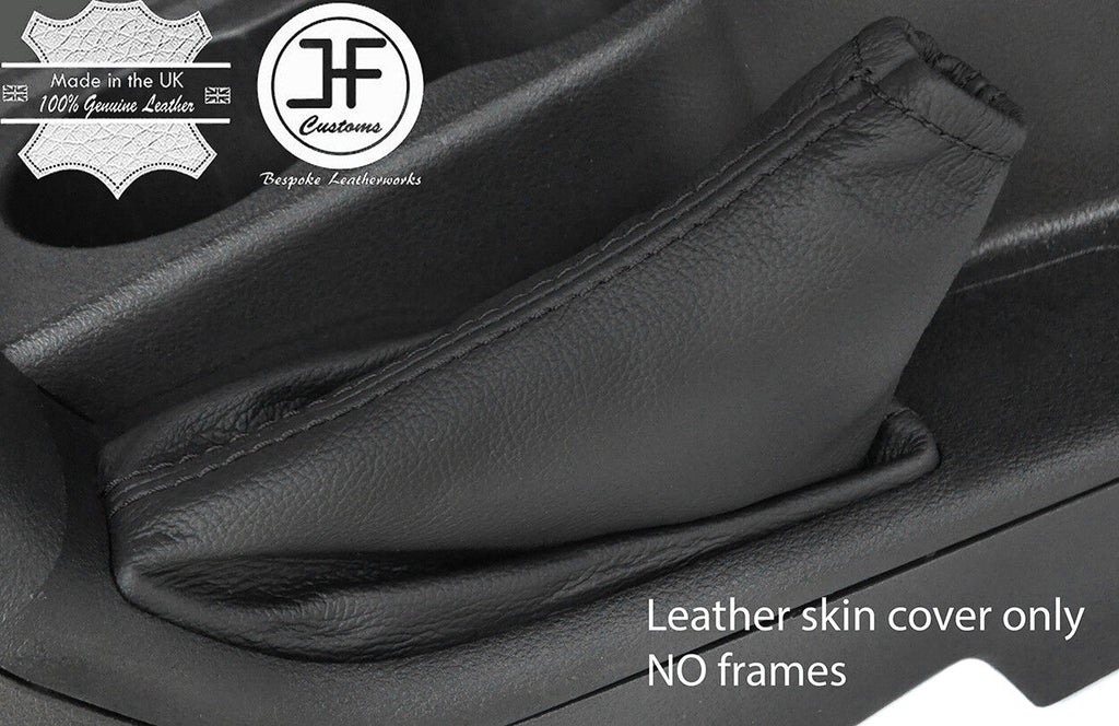 BLACK STITCHING REAL LEATHER HANDBRAKE GAITER FITS FORD FOCUS 2011-2015