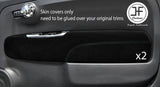 BLACK STITCH 2X FRONT DOOR CARD TRIM SUEDE COVERS FITS FIAT 500 07-15 STYLE 2