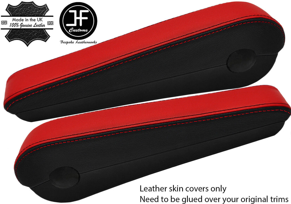BLACK & RED 2X SEAT ARMREST LEATHER COVERS FOR MERCEDES SPRINTER 2006-2018