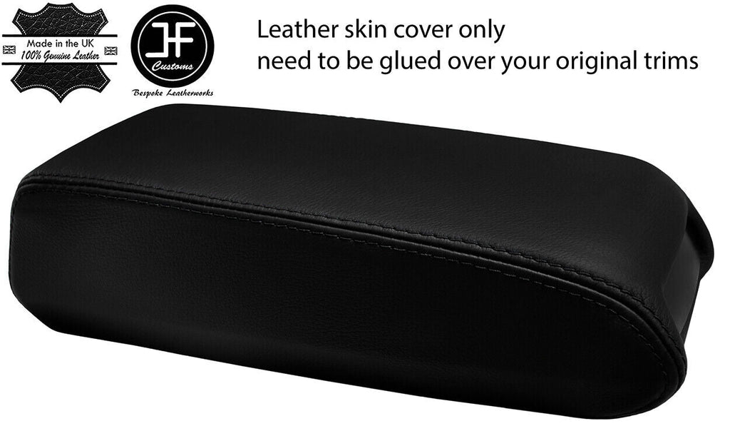 BLACK STITCH CUP HOLDER ARMREST REAL LEATHER COVER FITS VOLVO 740  760 780 940