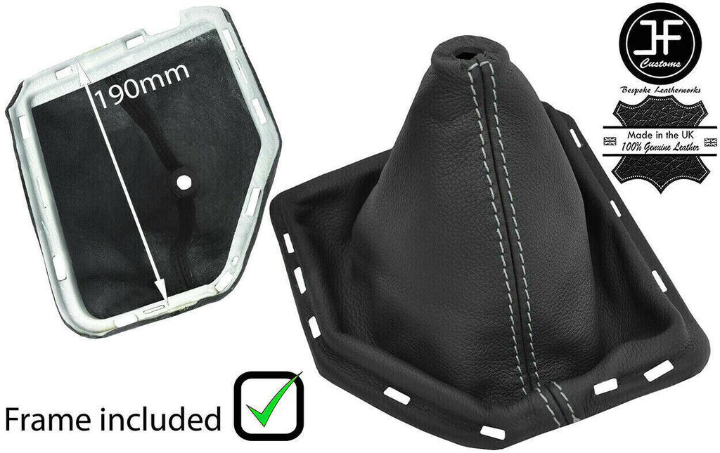 GREY STITCH LEATHER GEAR GAITER PLASTIC FRAME FOR NISSAN PATHFINDER FL 09-2012