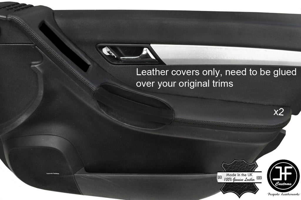 BLACK STITCH 2X FRONT DOOR ARMREST LEATHER COVERS  FITS MERCEDES R CLASS W251