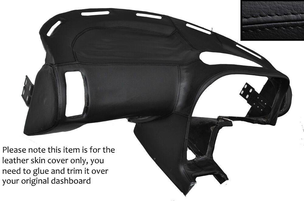 BLACK STITCH DASH DASHBOARD LEATHER SKIN COVER FITS LOTUS ELAN M100 1989-1995