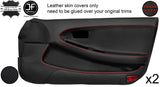 RED STITCH 2X FULL DOOR CARD LEATHER COVERS FITS TOYOTA MR2 MK2 89-00 STYLE 2