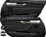 YELLOW STITCH 2X FRONT DOOR CARD TRIM LEATHER COVERS FITS BMW Z4 E89 2009-2016