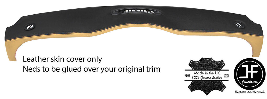BLACK & BEIGE TOP DASHBOARD LEATHER COVER FOR BMW MINI R50 R53 01-06 STYLE 2