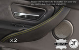 YELLOW STITCH 2X FRONT DOOR HANDLE TRIM LEATHER COVERS FITS BMW F30 F31 12-16