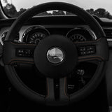BEIGE STITCH LEATHER COVERED STEERING WHEEL TRIMS+FRAMES FOR FORD MUSTANG 10-14
