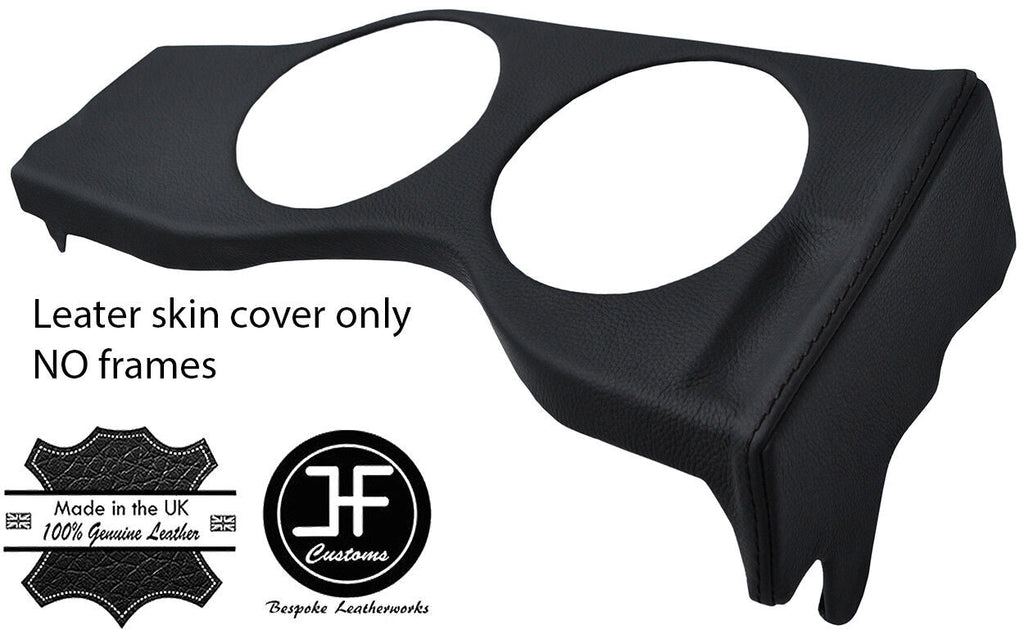 BLACK STITCH GAUGE SPEEDO SURROUND TRIM LEATHER COVER FOR JAGUAR E TYPE S2