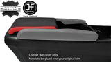 BLACK & RED TOP GRAIN LEATHER ARMREST LID COVER FITS HONDA CIVIC MK10 17-19