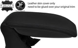 BLACK STITCHING ARMREST LID REAL LEATHER COVER FOR CITROEN C4 CACTUS 2014-2018