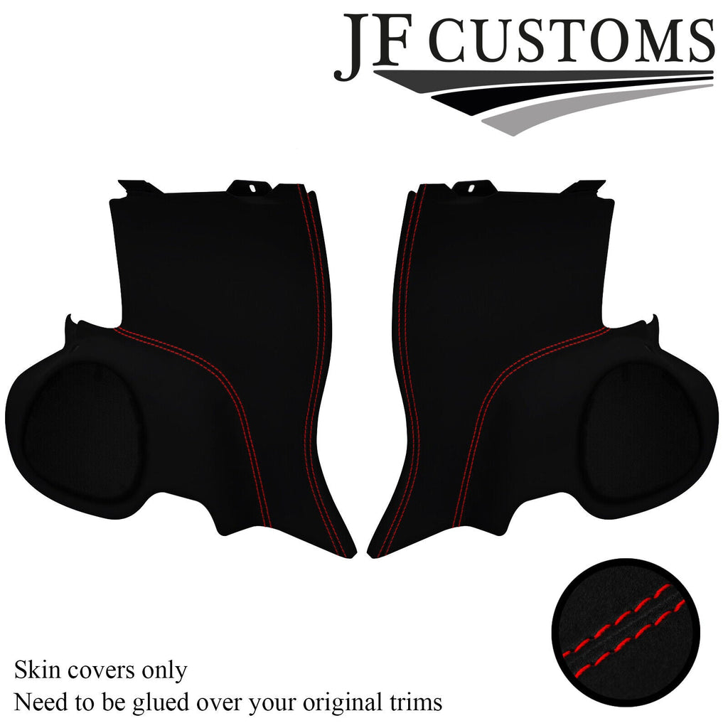 RED STITCH SUEDE 2X REAR SPEAKER PANEL TRIM COVERS FOR CORVETTE C5 97-04