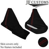 RED STITCH SUEDE AUTO GAITER SET FOR CORVETTE C5 97-04 CUSTOM NEW MADE IN UK