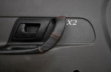 ORANGE STITCH 2X FRONT DOOR HANDLE LEATHER SKIN COVERS FITS VW CADDY 1995-2003