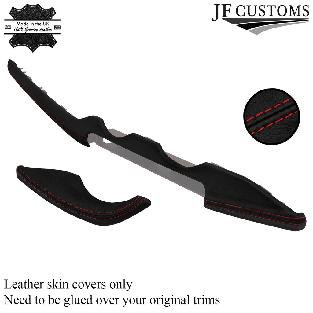 DARK RED STICH CENTRE DASH TRIM PANEL LEATHER COVER FITS  AUDI Q2 2016-2022