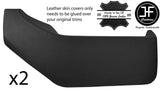BLACK REAL LEATHER 2X DOOR POCKETS COVERS FITS VW T4 TRANSPORTER CARAVELLE