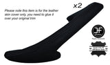 BLACK STICH 2X FRONT FULL DOOR HANDLE SKIN COVER FITS MERCEDES CL500 W215 99-0
