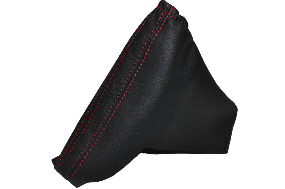 RED DOUBLE STITCH FITS  ZAFIRA A 1999-2005  BLACK LEATHER HANDBRAKE GAITER