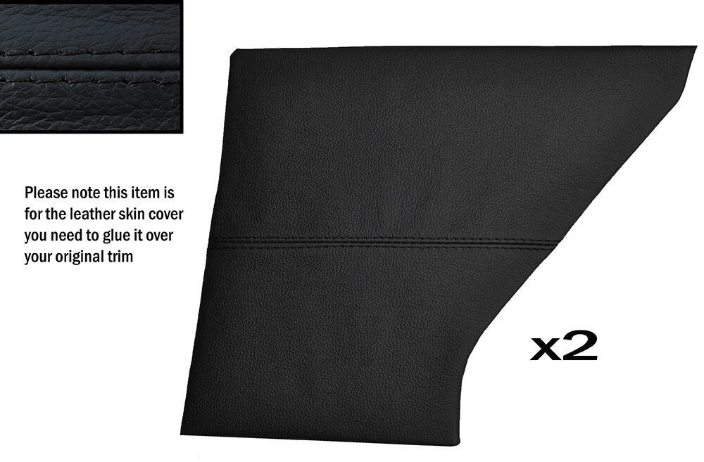 BLACK STITCH 2X  SIDE TRIM PANEL LEATHER SKIN COVERS FITS LOTUS ELAN S3  S4
