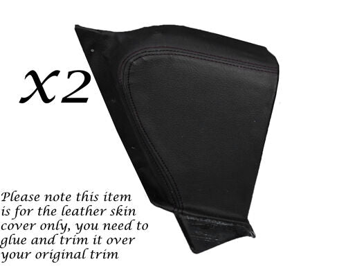 BLACK  STITCH 2X HOOD MECHANISM TRIM LEATHER COVERS FITS TRIUMPH TR7 TR8 76-81