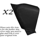 BLACK  STITCH 2X HOOD MECHANISM TRIM LEATHER COVERS FITS TRIUMPH TR7 TR8 76-81
