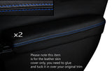 BLUE STITCH 2X FRONT DOOR ARMREST SKIN COVERS FITS LEXUS CT 200H 2010-2015