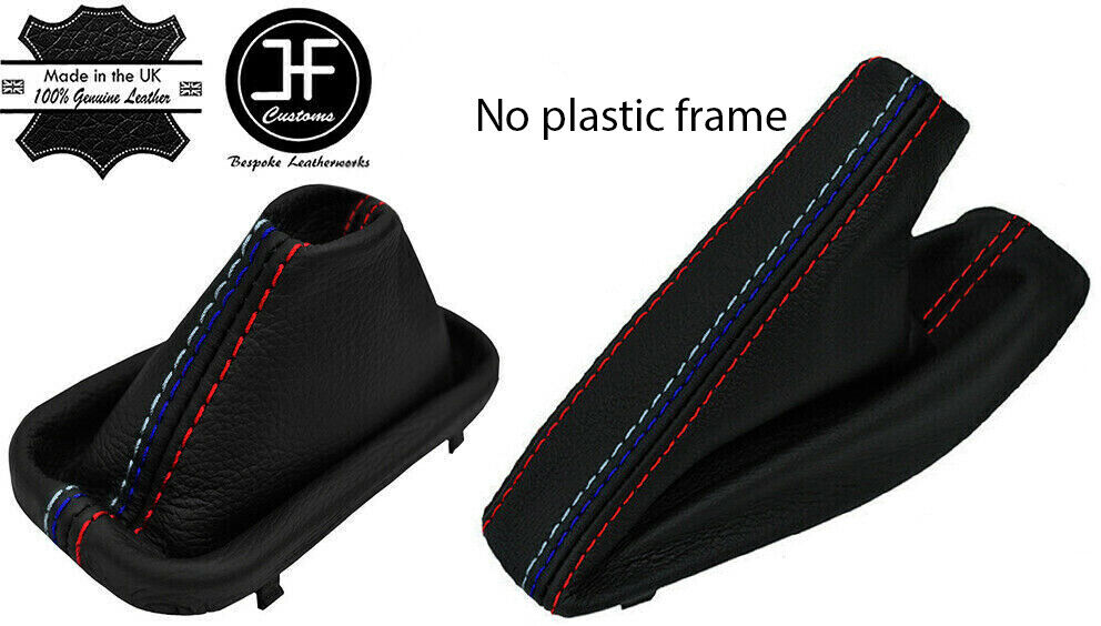 RED & TRI STITCH FITS BMW 5 E60 E61 03-07 AUTOMATIC GEAR HANDBRAKE CUSTOM NEW