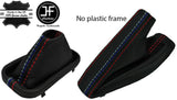 RED & TRI STITCH FITS BMW 5 E60 E61 03-07 AUTOMATIC GEAR HANDBRAKE CUSTOM NEW
