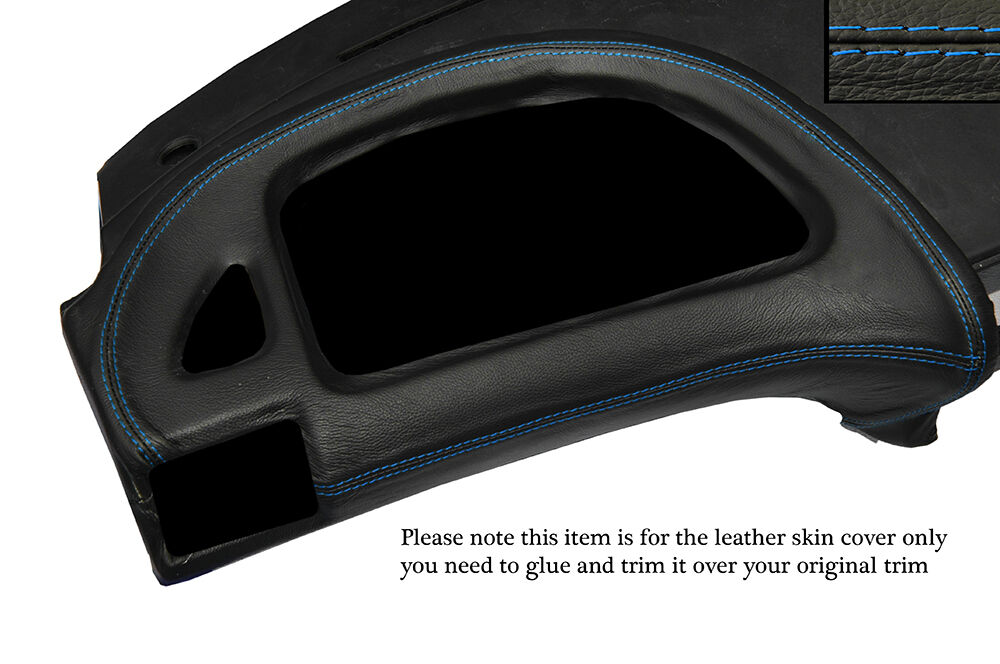 BLUE STITCH PASSENGER SIDE DASH TRIM LEATHER SKIN COVER FITS BMW Z3 1995-2003