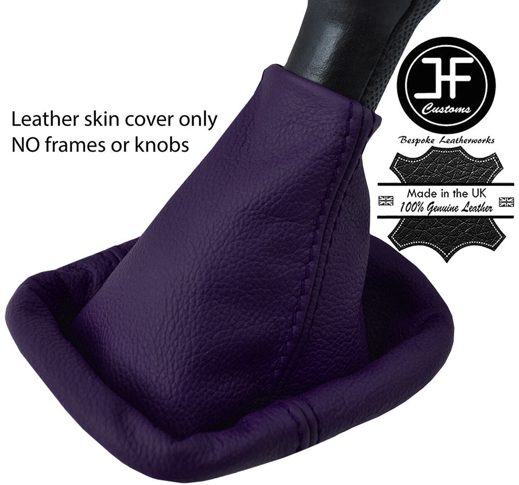 PURPLE TOP GRAIN REAL LEATHER MANUAL GEAR GAITER FITS VW POLO 6N2 1999-2001
