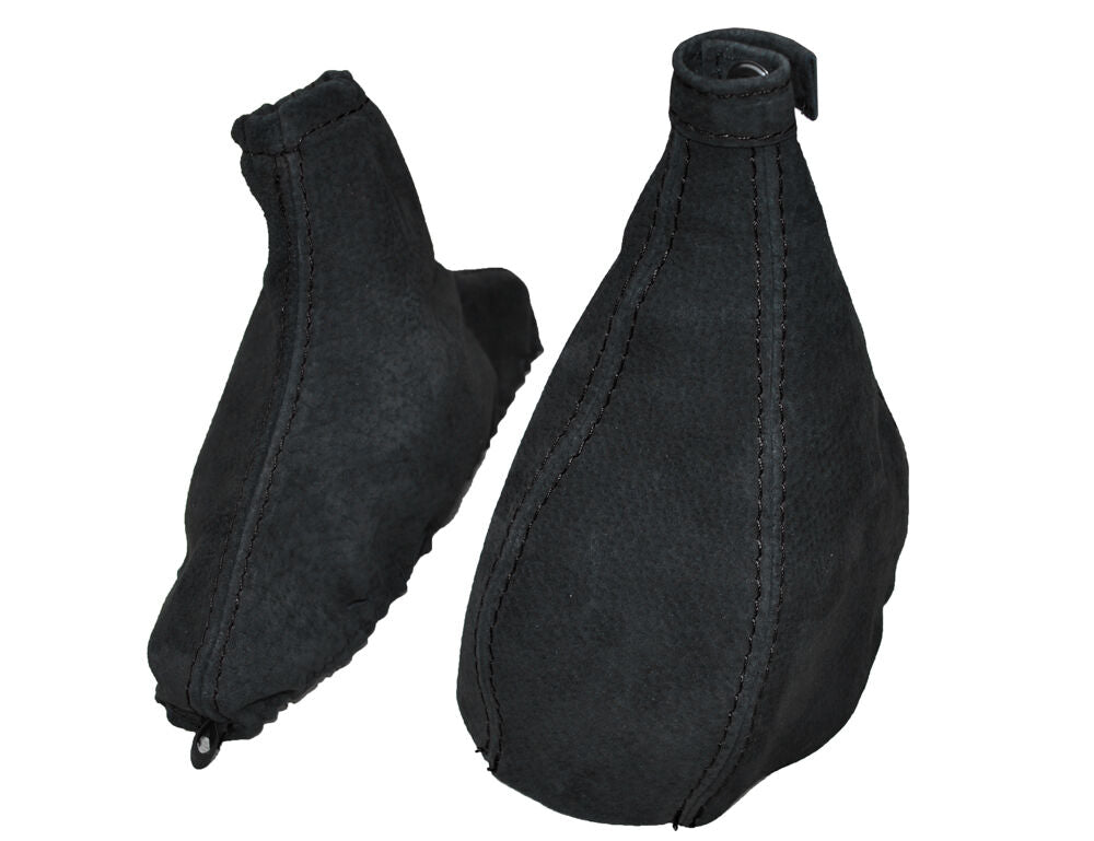 BLACK STITCHING FITS ALFA ROMEO MITO SUEDE GEAR HANDBRAKE GAITER  2008-2013