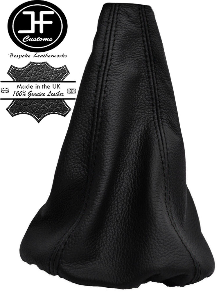 BLACK STITCHING REAL LEATHER GEAR GAITER COVER FITS FIAT PUNTO II MK2 1999-2005