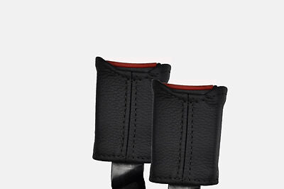 black stitch FITS PEUGEOT 205 1983-1998  FRONT SEAT BELT STALK LEATHER COVERS
