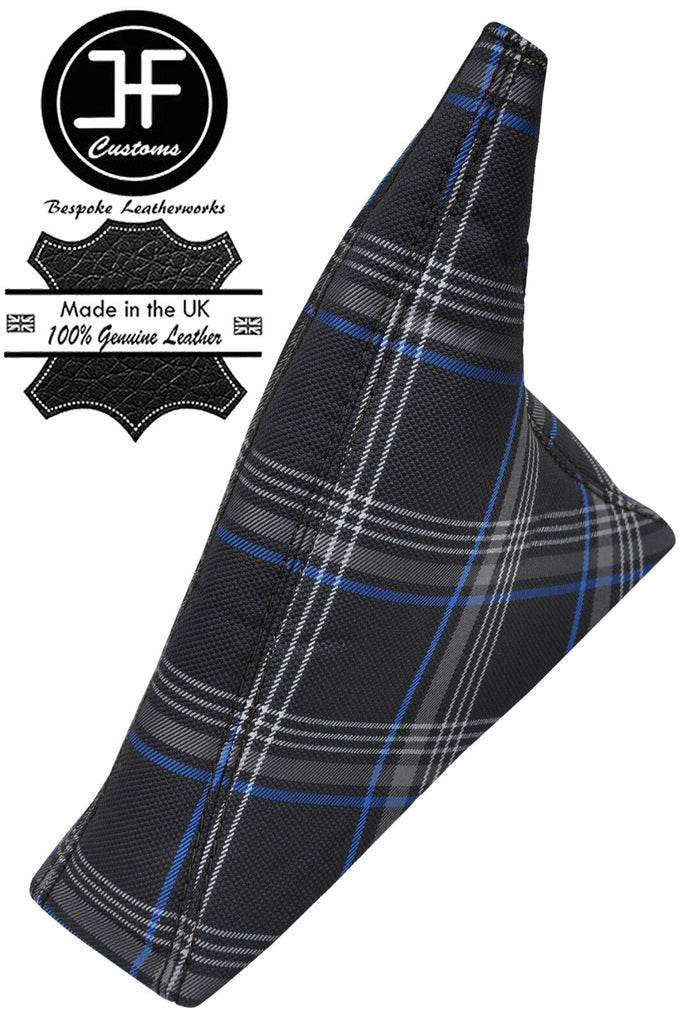 BLACK STITCH TARTAN FABRIC HANDBRAKE GAITER FOR VW T4 TRANSPORTER 90-03 1T
