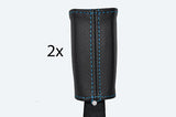 blue stitch FITS RENAULT CLIO MK2 99-06 2X FRONT SEAT BELT STALK LEATHER COVERS