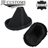 WHITE STITCH LEATHER GEAR GAITER + PLASTIC FRAME FITS FORD ESCAPE 2005-2007