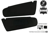 BLACK CROSS STITCH 2X SUN VISOR LEATHER COVERS FITS HONDA CIVIC IX MK9 12-18
