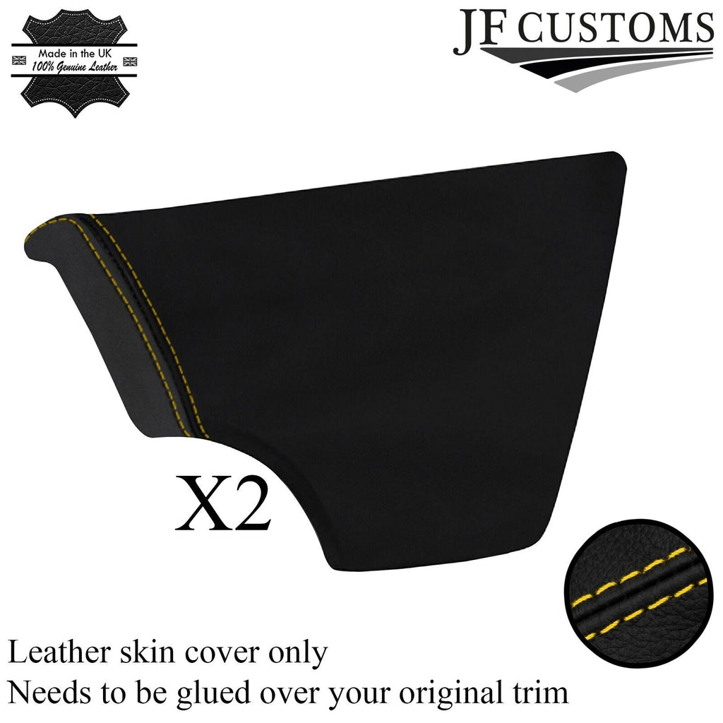 FITS VAUXHALL VX220 VX 220 00-06 2X YELLOW STITCH DOOR ARMREST LEATHER COVERS