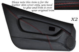 RED STITCH 2X FULL DOOR CARD TRIM LEATHER SKIN COVERS FITS MG MGF MK1 95-99