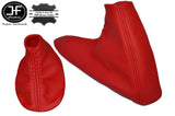 BRIGHT RED LEATHER FITS BMW E46 SMG 3 SERIES 1999-2005 GEAR HANDBRAKE SET