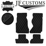 WHITE DIAMOND STITCH VINYL 4X TAILORED FLOOR MAT CARPETS FOR MAZDA RX7 91-02