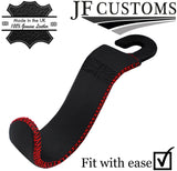 RED STITCH EMBOSSED LEATHER  HEADREST HOOK FOR BMW MINI R55 R56 R57 07-14 JF1