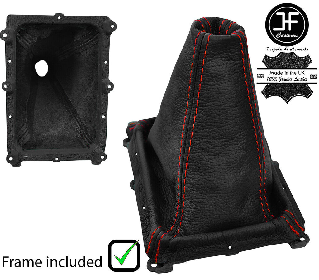 RED STITCH LEATHER GEAR GAITER+PLASTIC FRAME FOR HYUNDAI TERRACAN 01-09