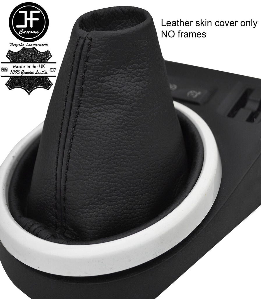 BLACK STITCH TOP GRAIN LEATHER MANUAL GEAR GAITER FITS RENAULT TWINGO MK3 14-19