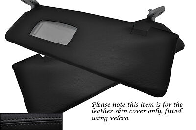 BLACK STITCH FITS BMW 1 SERIES E81 E82 E87 04-12 2X SUN VISORS LEATHER COVERS