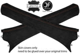 BROWN STITCHING 2X A PILLARS REAL SUEDE COVERS FITS SMART ROADSTER 2003-2005