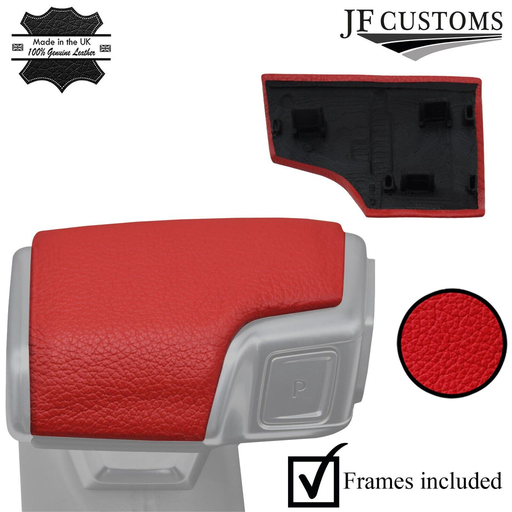 RED LEATHER AUTO TOP KNOB COVER + PLASTIC FRAME FOR AUDI A7 18-22 CUSTOM NEW