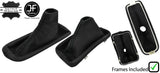 BLACK STITCH LEATHER AUTOMATIC GAITERS SET + PLASTIC FRAME FOR BMW X5 E53 00-06