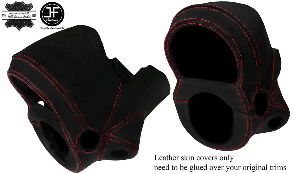 RED STITCH SHROUD SPEEDO LEATHER COVER FOR CITROEN C1 2005-2014 STYLE 2